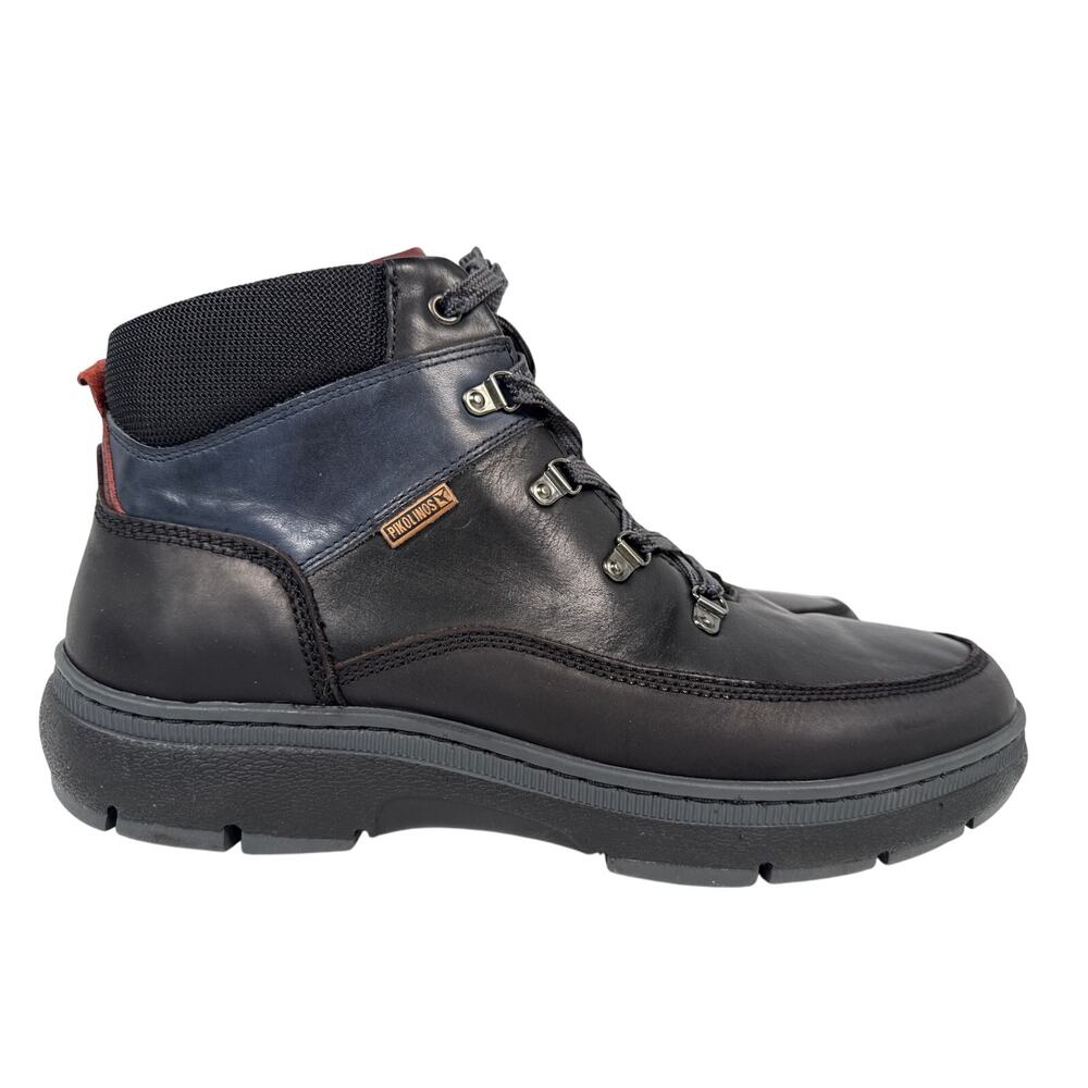 Pikolinos Boots Caceres Mid Shaft Men's 9-9.5 EU43 Black Leather Lace Up Blue
